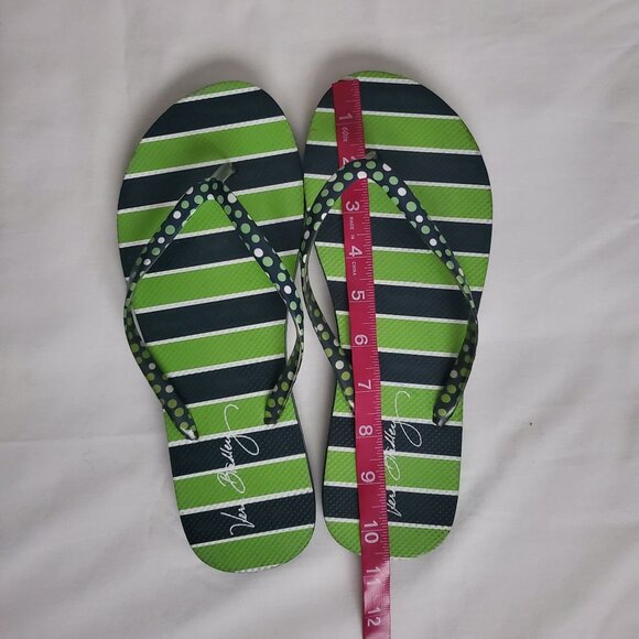 Vera Bradley Women's Blue Green White Luck Stripe Flip Flops Size 10 NWOT - Picture 12 of 12